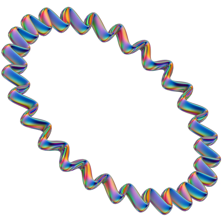 潮流酸性全息金属镭射机能彩虹3D立体几何图形png免抠图片素材【080】